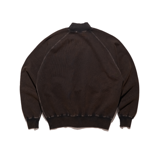 DOE WASHED COLLEGE LOGO EMBROIDERY MOCKNECK