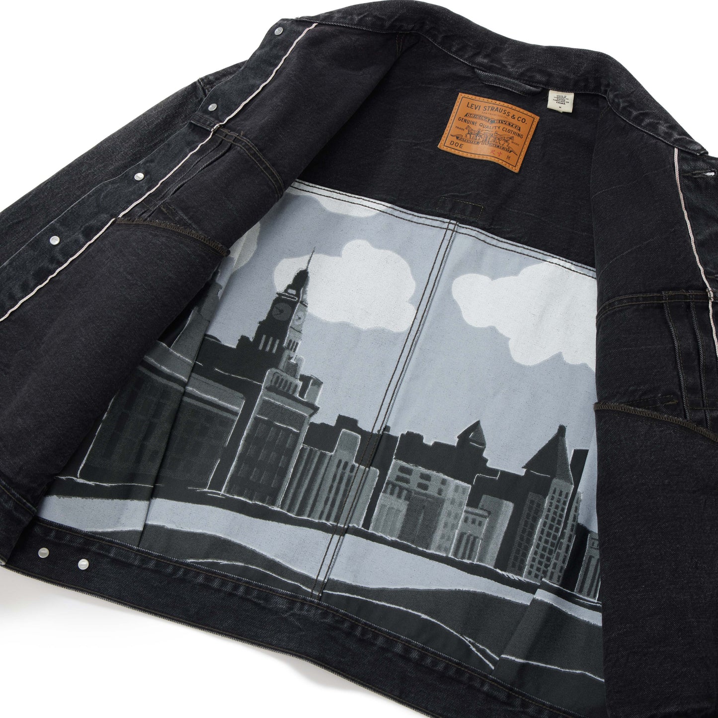 LEVI'S x DOE TYPE II TRUCKER L DARK GREY WASH