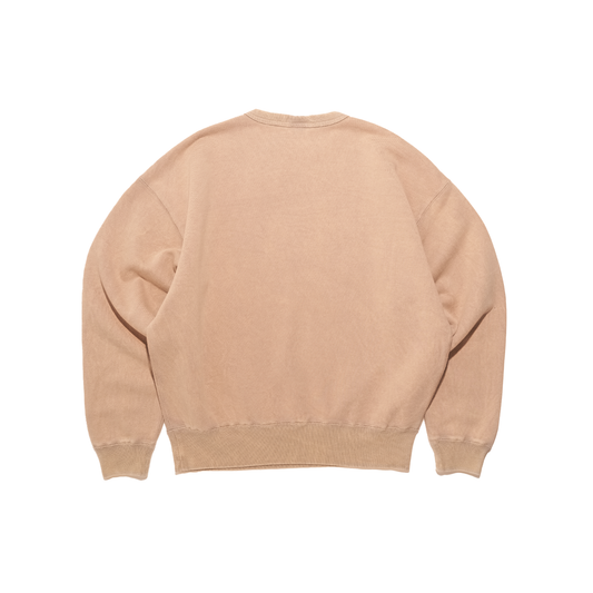 DOE WASHED COLLEGE LOGO EMBROIDERY CREWNECK