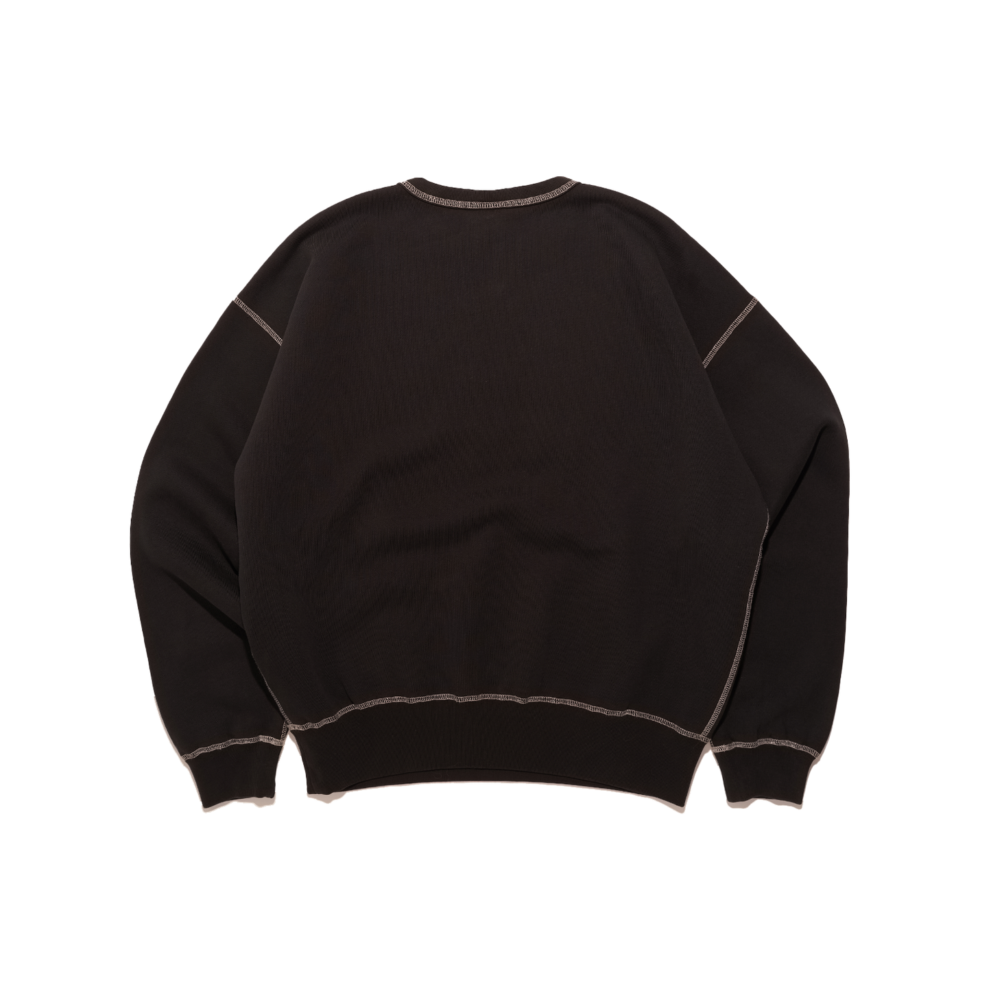 DOE DYED COLLEGE LOGO EMBROIDERY CREWNECK