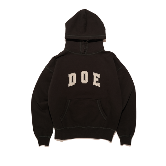 DOE DYED COLLEGE LOGO EMBROIDERY HOODIE