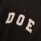 DOE DYED COLLEGE LOGO EMBROIDERY CREWNECK